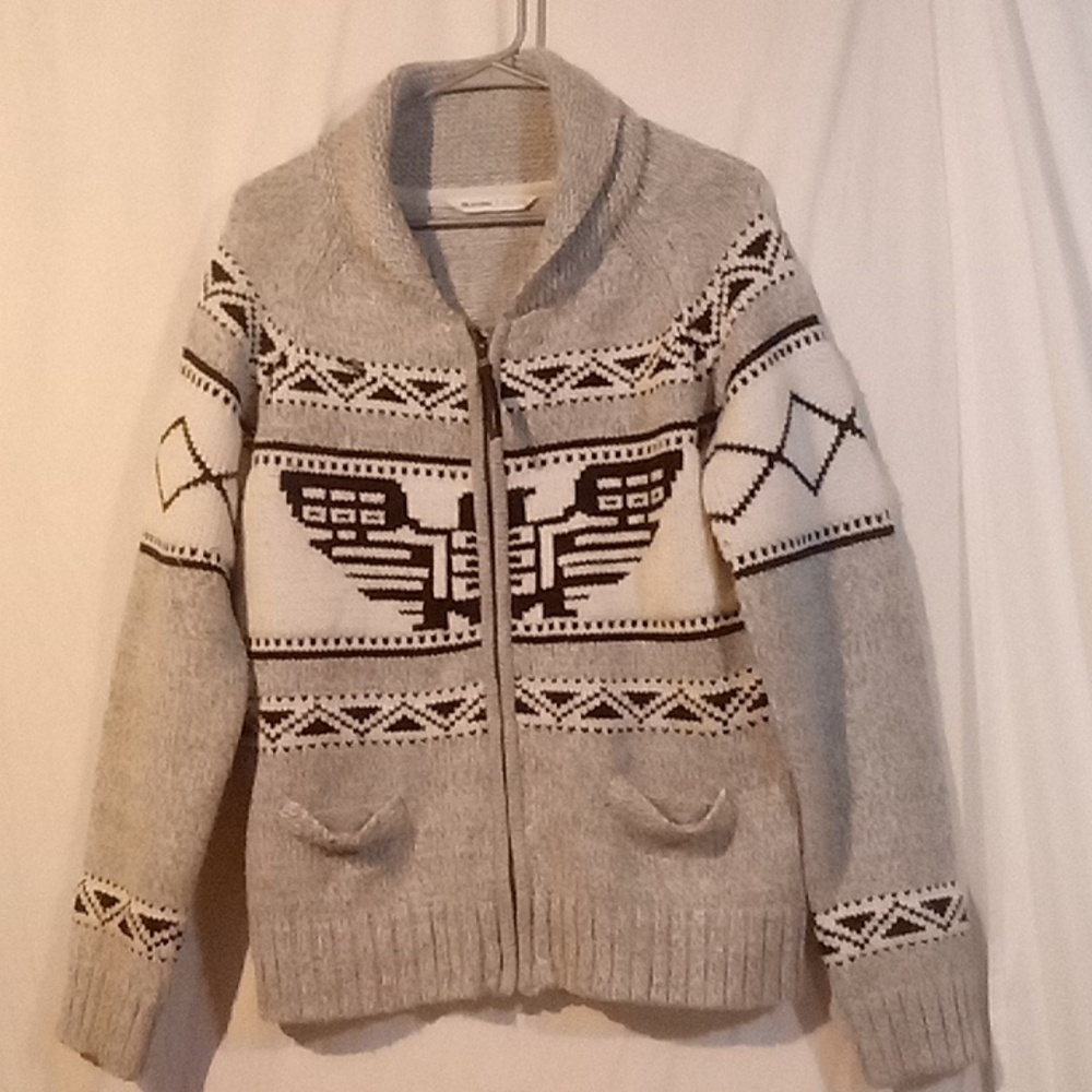 Beautiful Blue notes knitted sweater jacket  size XL